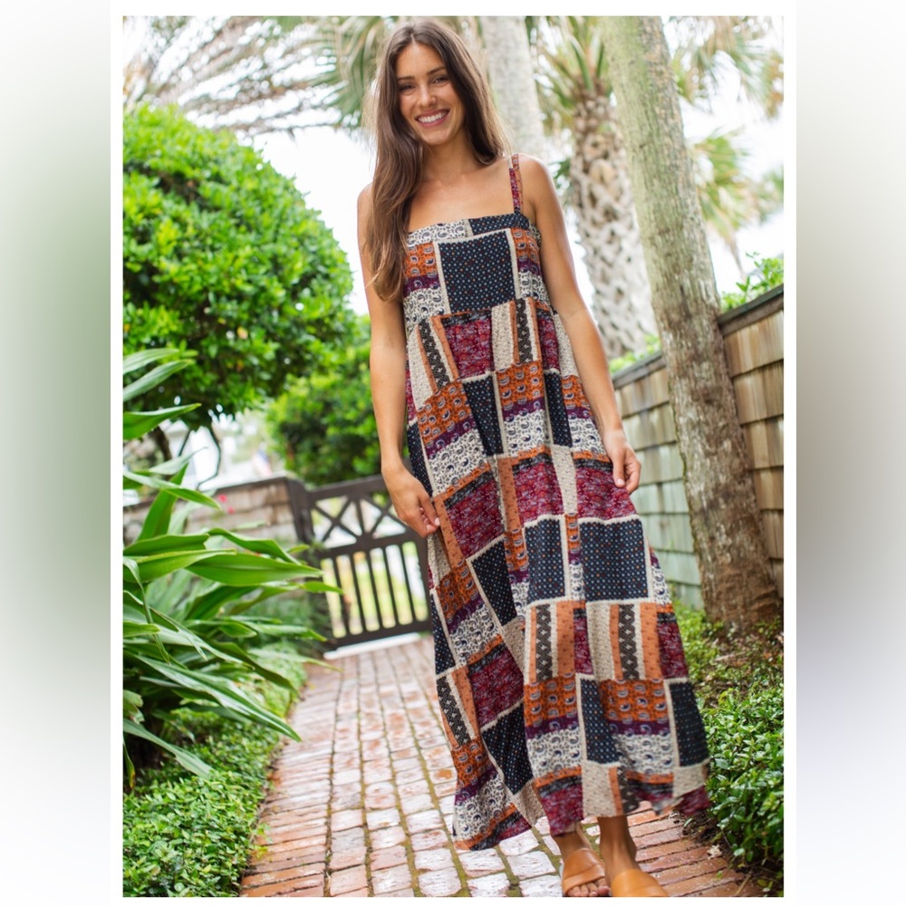 NATURAL LIFE Colorful Patchwork Maxi Dress